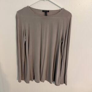 Eileen Fisher Swing Top Womens Size Petite Small Gray Long Sleeve Minimalist